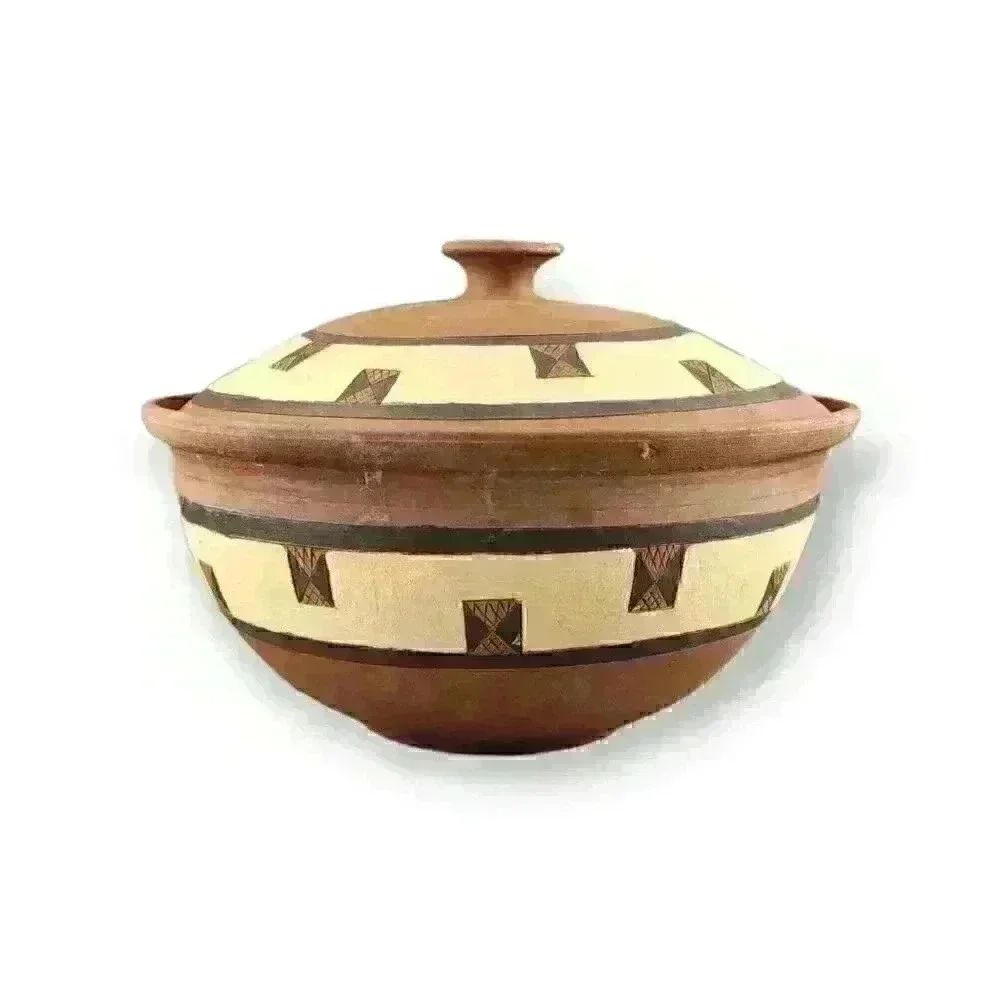 Hand Thrown Art Pottery Soup Tureen & Bowls Gabane, Botswana African Tribal Art - Picture 5 of 11